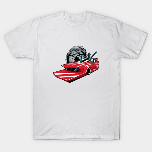 Red Bosuzoku Kaido Racer T-Shirt by KaroCars